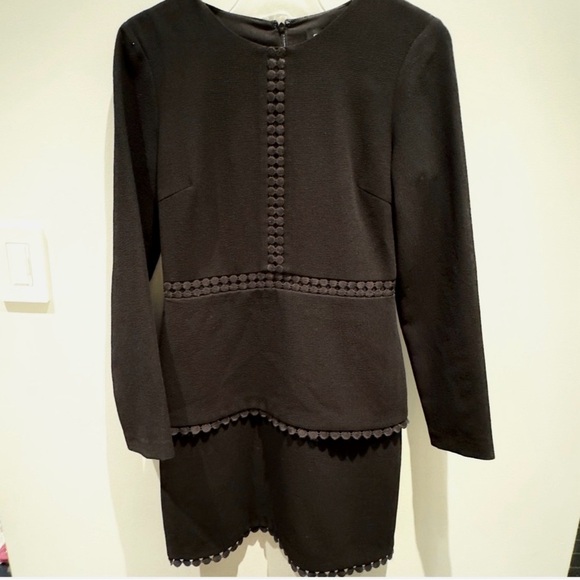 Club Monoco Terrona Peplum Tiered Caviar Black Dress Womens Size 4 - Picture 8 of 9